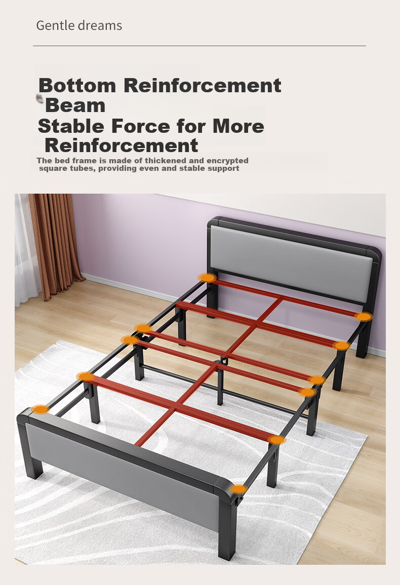 Chibailun (No Installation Required) Folding Bed, Single Nap Bed for Office, Simple Home Bed, Hospital Accompanying Care Hard Board Bed 2