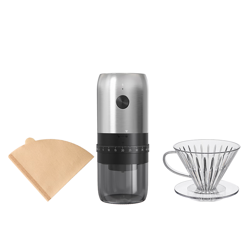 CLITON Electric Coffee Grinder, Coffee Bean Grinding Machine, Pour-Over Coffee Maker, Automatic Grinding Machine, Coffee Filter Paper, Filter Cup