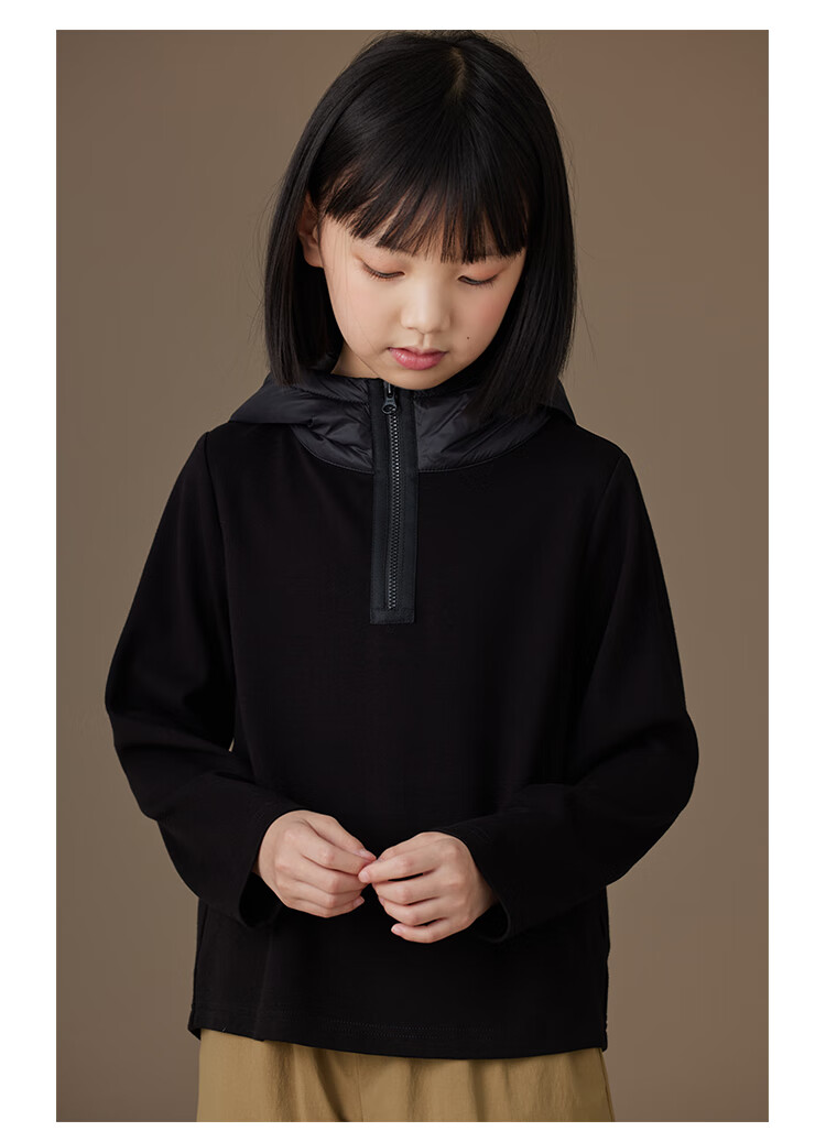 Hacikis Kids Children's Jacket Simple Loose Versatile Hoodie Boys Girls Spring Autumn New Black 150 4