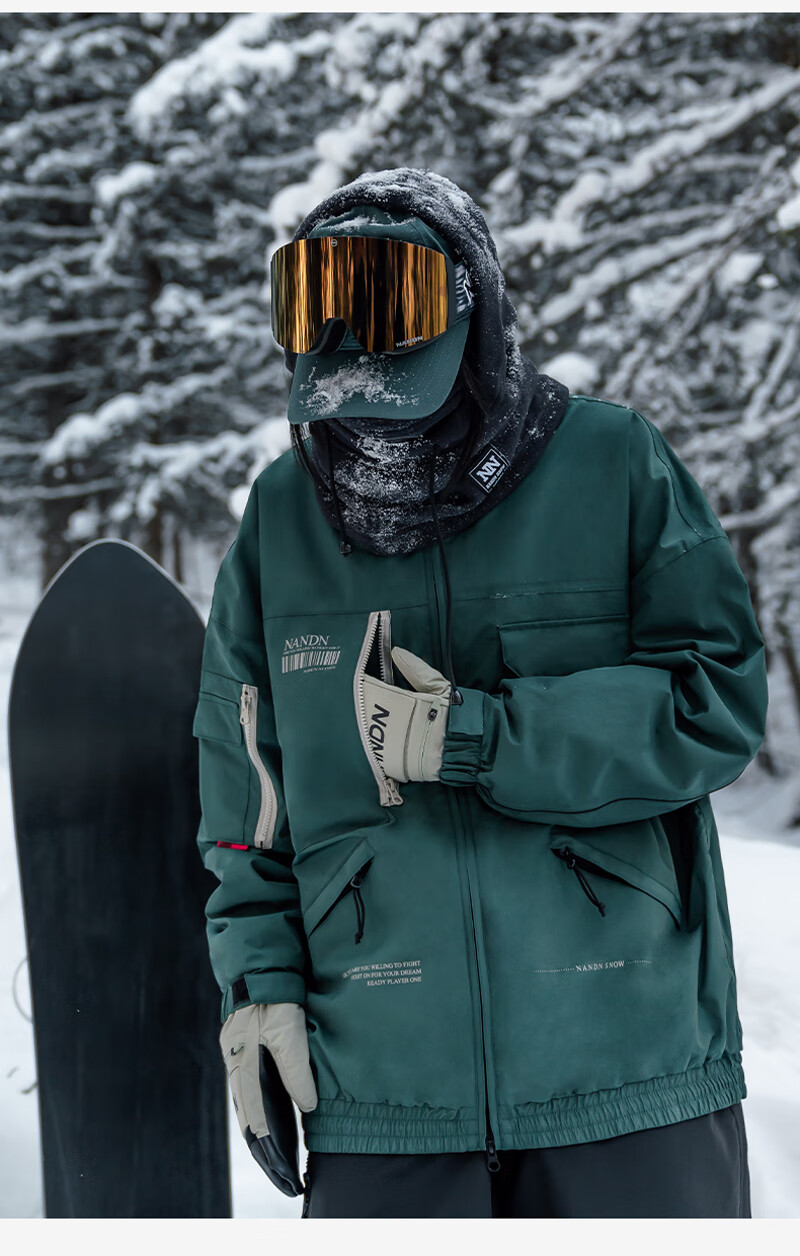 Nan En Ski Goggles New Cylindrical Double-Layer Anti-Fog Clear Adult Ski Goggles for Single and Double Boards Large Field of View Black Frame Ice Blue 4