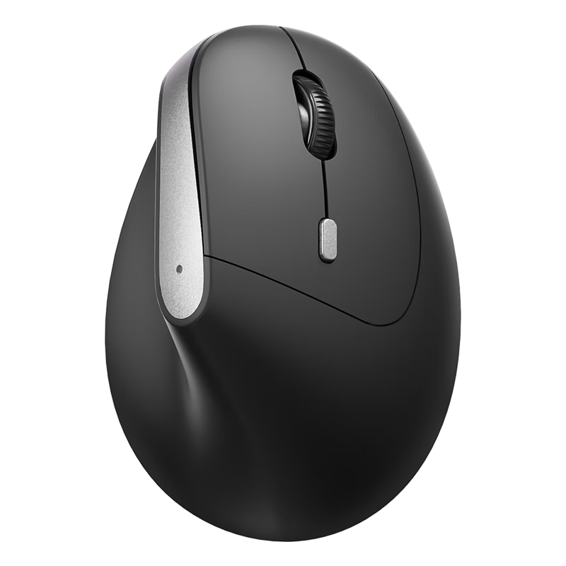 B.O.W Hangshi MD190L Mini Ergonomic Vertical Mouse Rechargeable Dual-Mode Wireless Bluetooth Laptop Universal Female Office Silent Mouse Black Gray