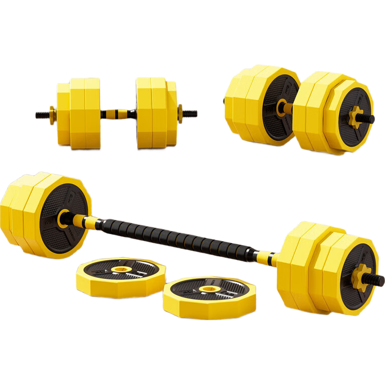 PROIRON Puli'ai Adjustable Dumbbell And Barbell Set for Men And Women Home Fitness, Lemon Yellow, 30KG