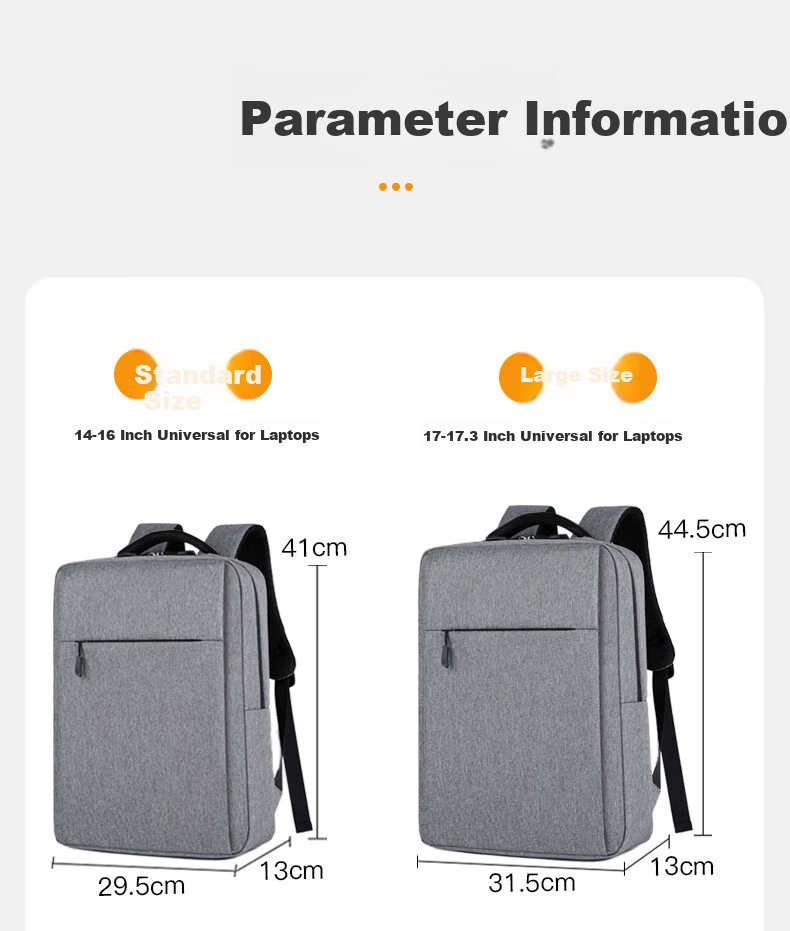 BRINCH Laptop Backpack, 15.6/16 Inch Large Capacity, for Business Trips And Travel, Light Gray Color 1