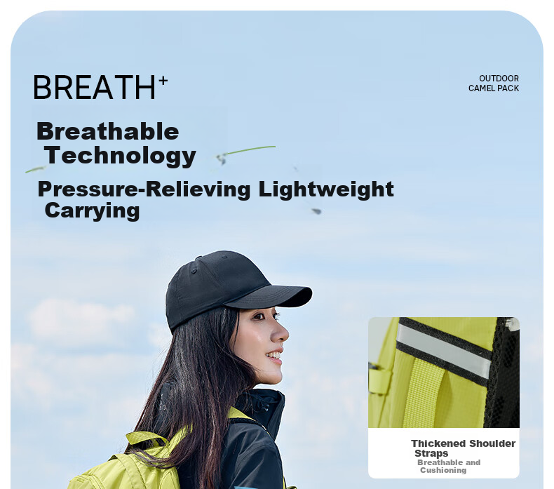 CAMEL Oxygen Pack Outdoor Mountaineering Backpack Double Shoulder Bag Sports Travel Hiking Water-Resistant Climbing Professional School Bag 5