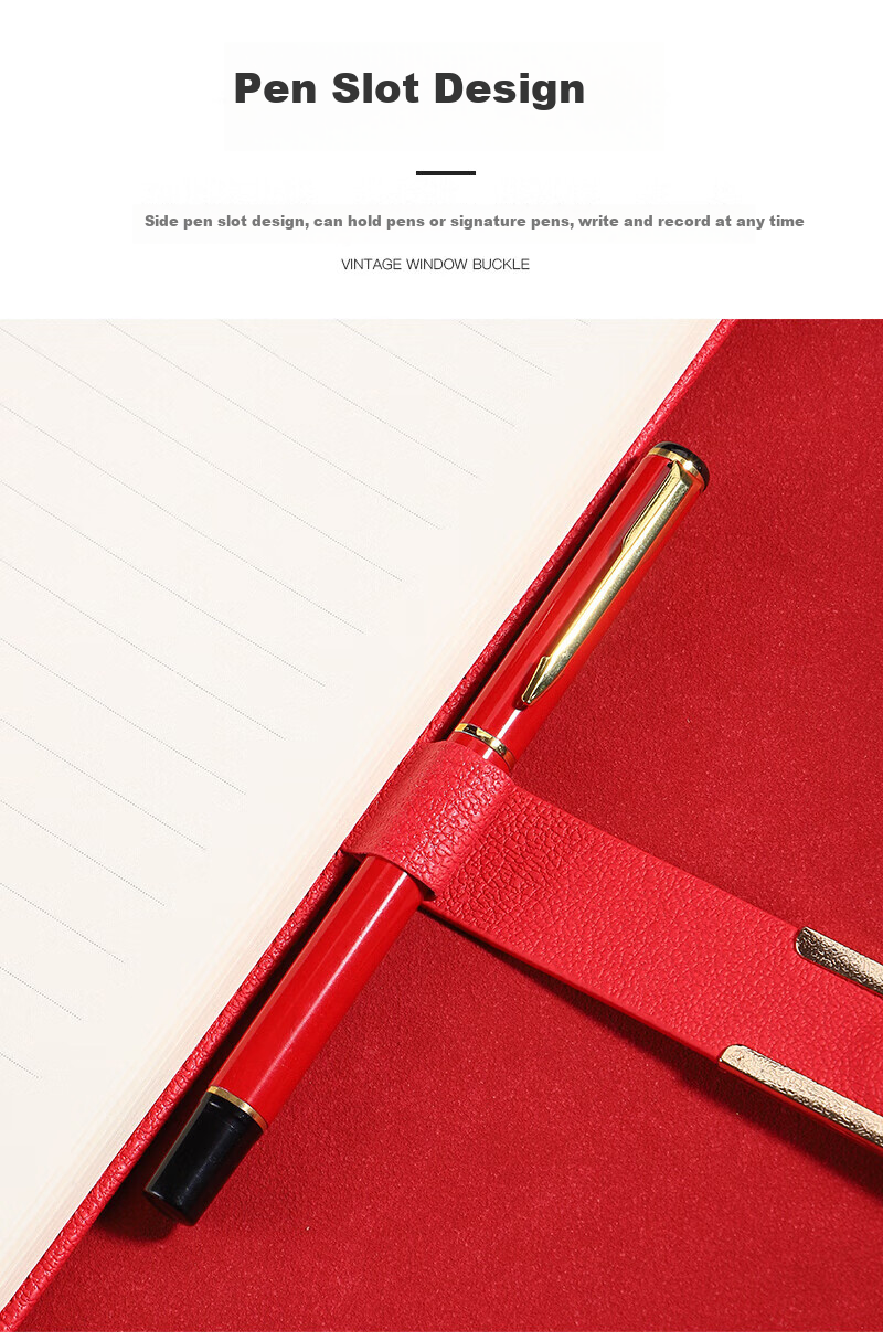 TENGXIONG A5 Party Member Notebook with Buckle, Leather Cover, Political Education Study Journal, Meeting Record Book, Cultural Activity Party Building Work Gift Box Customization LOGO 9