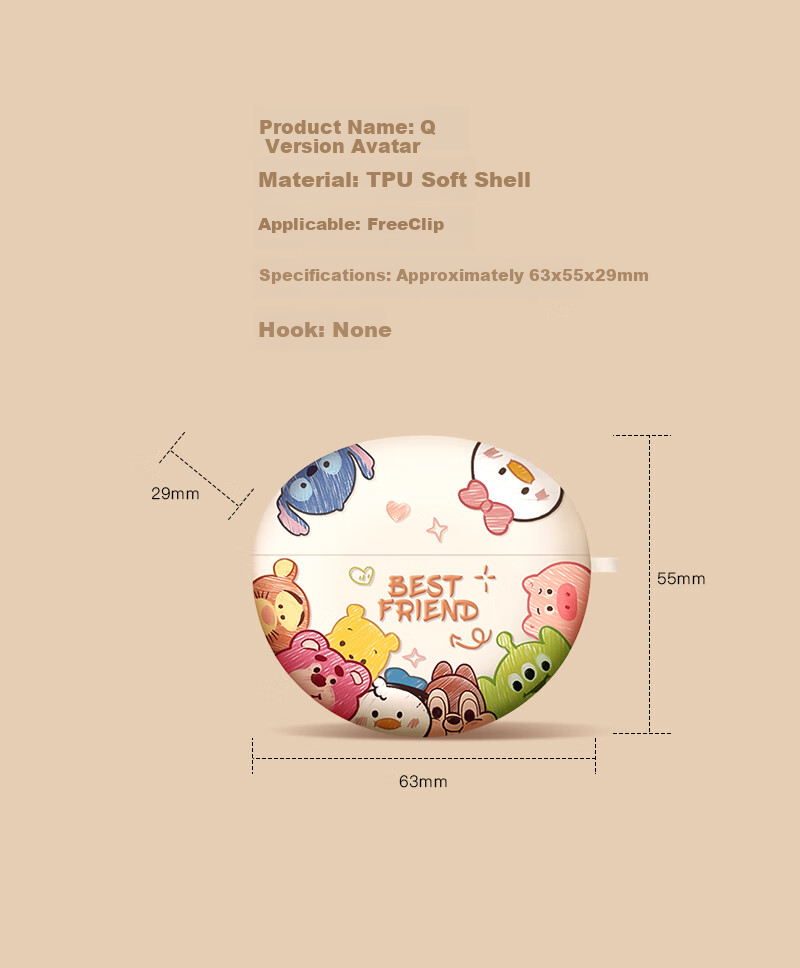 Yingkaida Huawei FreeClip2 Case [Crayon Shin-chan Blue] 2nd Gen Ear Clip Bluetooth Wireless Earphone Full Coverage Anti-Slip Drop-Proof Creative Cartoon Soft Case 10
