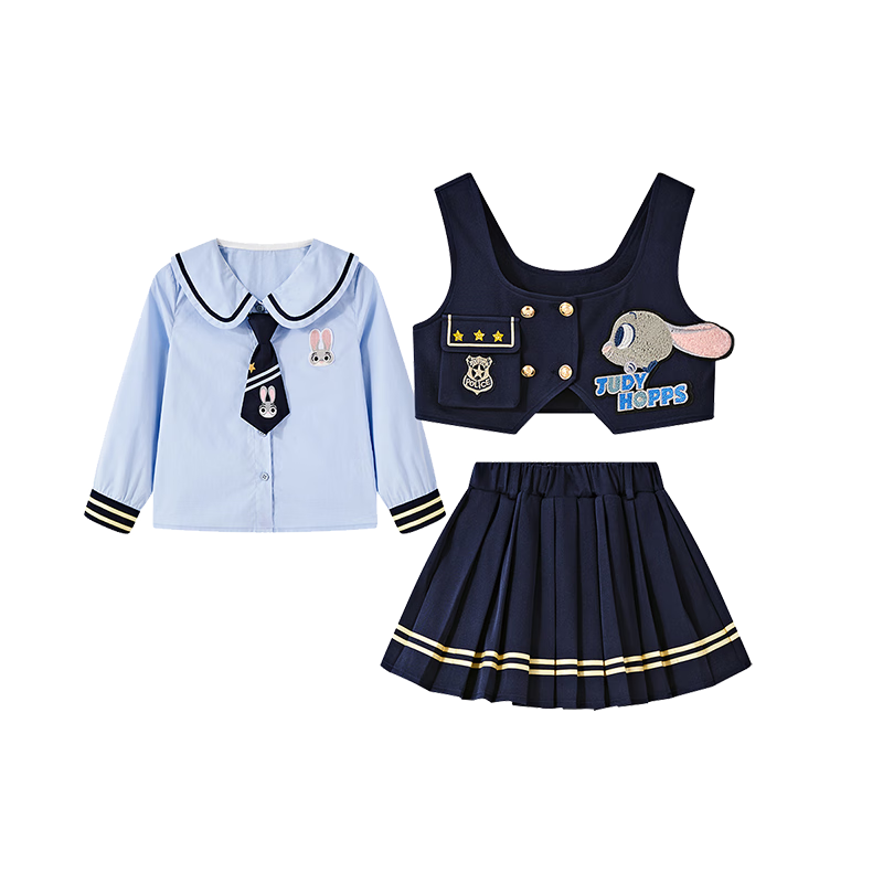 Disney Girls' Spring Zootopia Kids' Clothing Set 2026 New Thin Three-Piece Children's Outfit