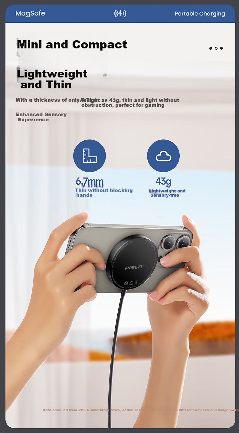 Pisen Apple Wireless Charger Magsafe Magnetic Fast Charging for IPhone 17 Air Charging Pad Compatible with Apple 17 Pro/16/15, Huawei, Xiaomi, Samsung Phones Charging Dock 5
