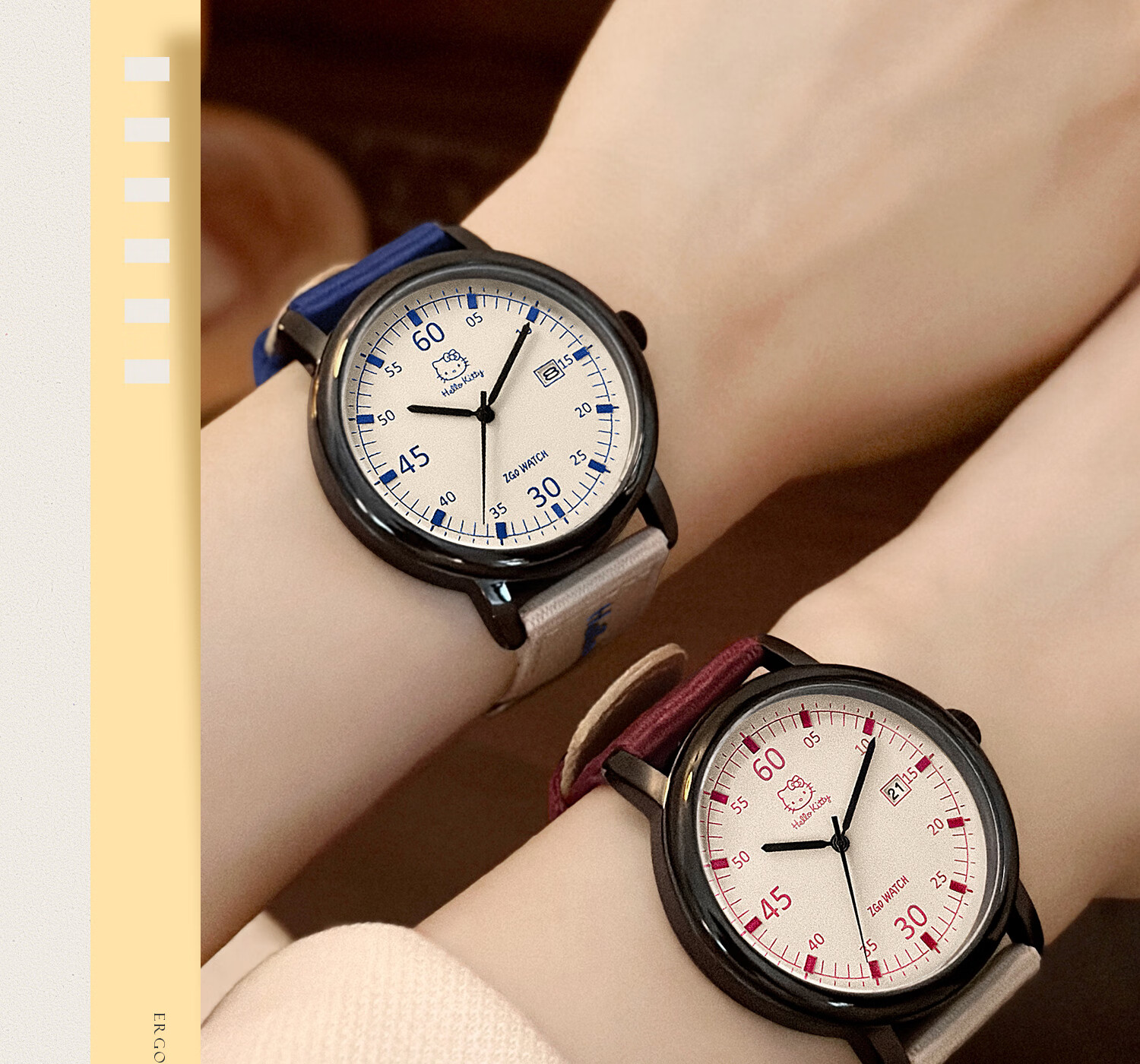 Hello Kitty Watch for Female Students, Specialized for Middle School And High School Exams, Retro Canvas Strap Quartz Watch, Sanrio Birthday Gift 16