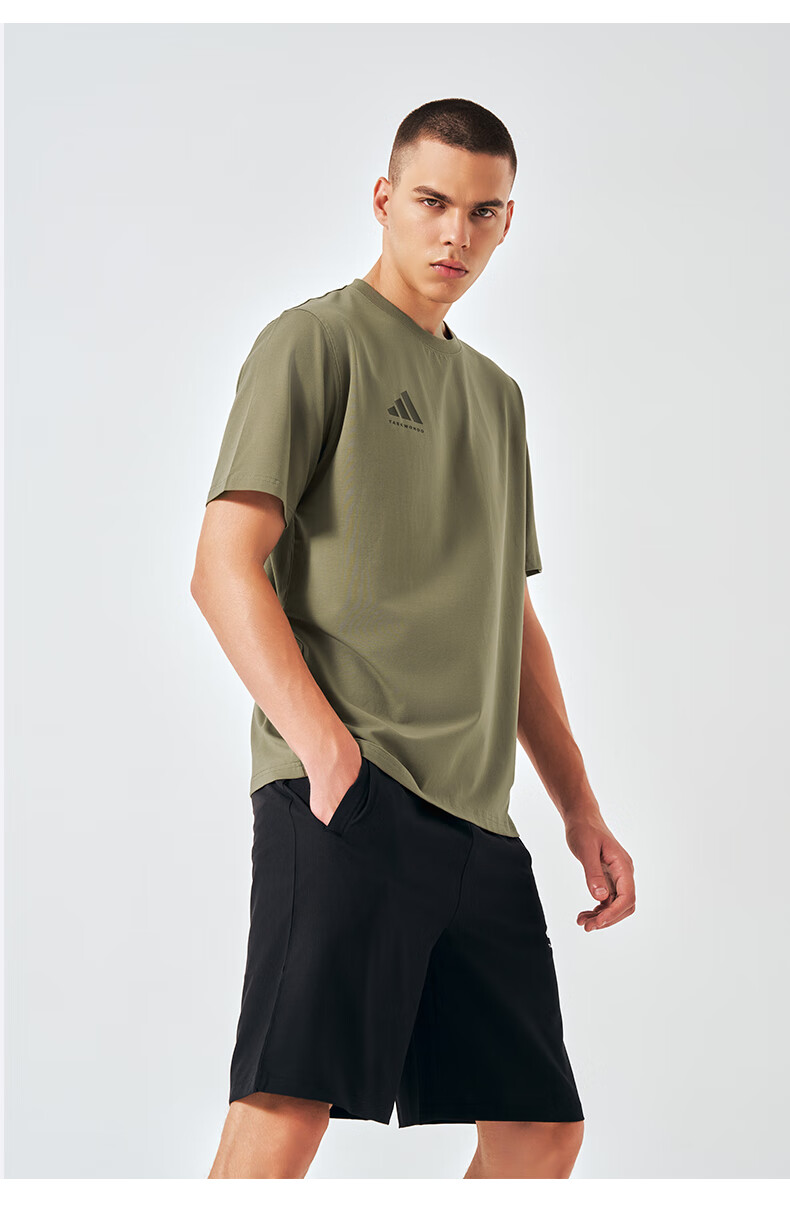 Adidas Men's Summer Sports Quick-Dry Breathable Lightweight Round Neck T-Shirt [Quick-Dry] Dark Gray L 19