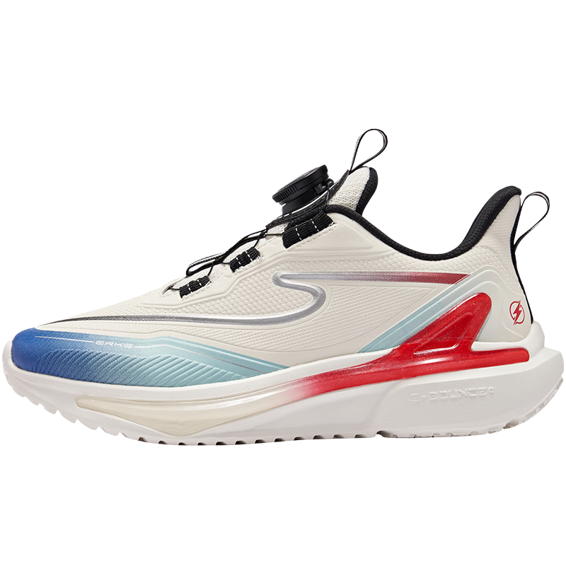 ERKE Kids Boys Girls Sports Shoes Children Dial Buckle Cushioning Running Shoes Microcrystalline White/Champion Blue Size 37