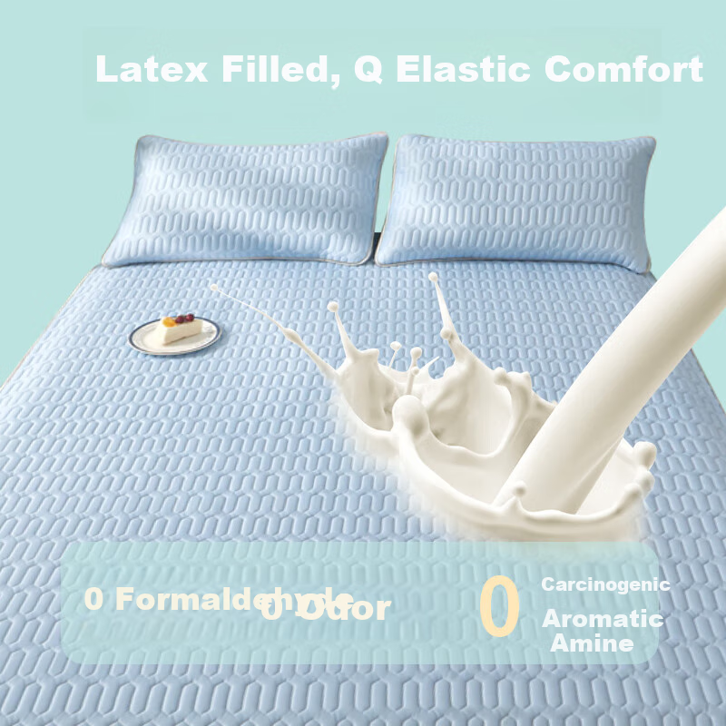 Ranpai Thai Latex Cooling Mat Ice Silk Mattress Pad 1.5m Double Bed Sheet 150*200cmăMachine Washableă