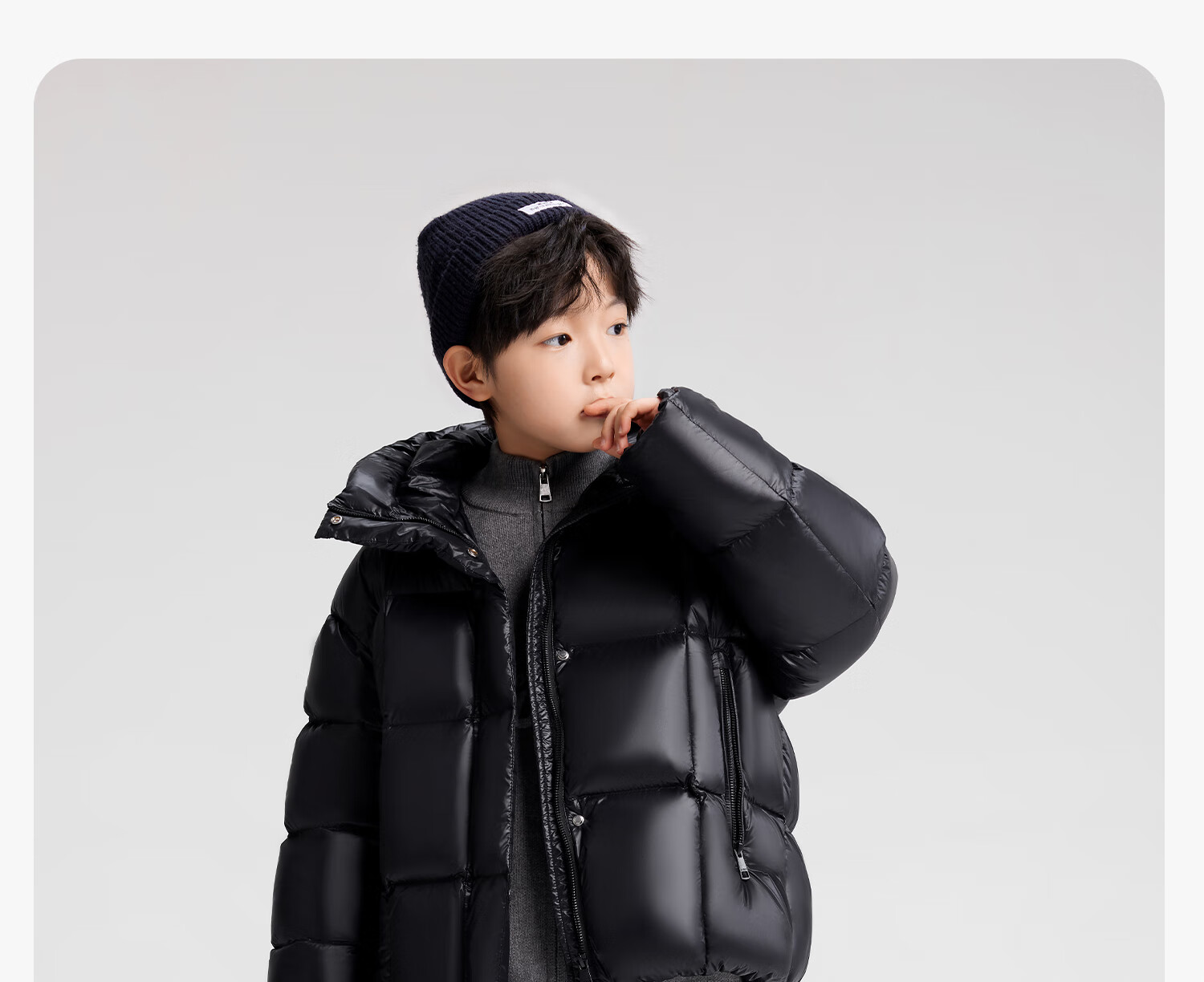 Zuo Xi Boys' Down Jacket Winter Thickened 2025 New Children's 90% Safe Velvet Puffer Coat Black 150 18