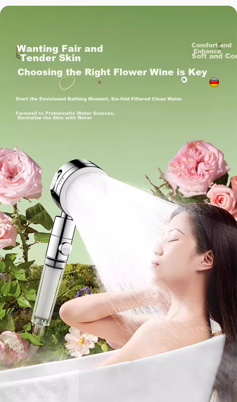 X-GRKE [Germany] Pressurized Filter Shower Head Filter for Home Use, Handheld Shower Head, Removes Residual Chlorine, Skin-Friendly 16