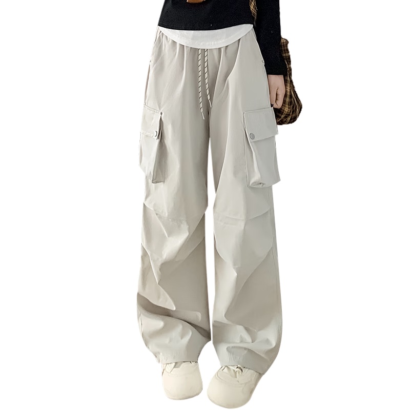Borui American Workwear Pants 2026 New Autumn Women's Casual Loose Wide-Leg Outdoor Hiking Cargo Pants