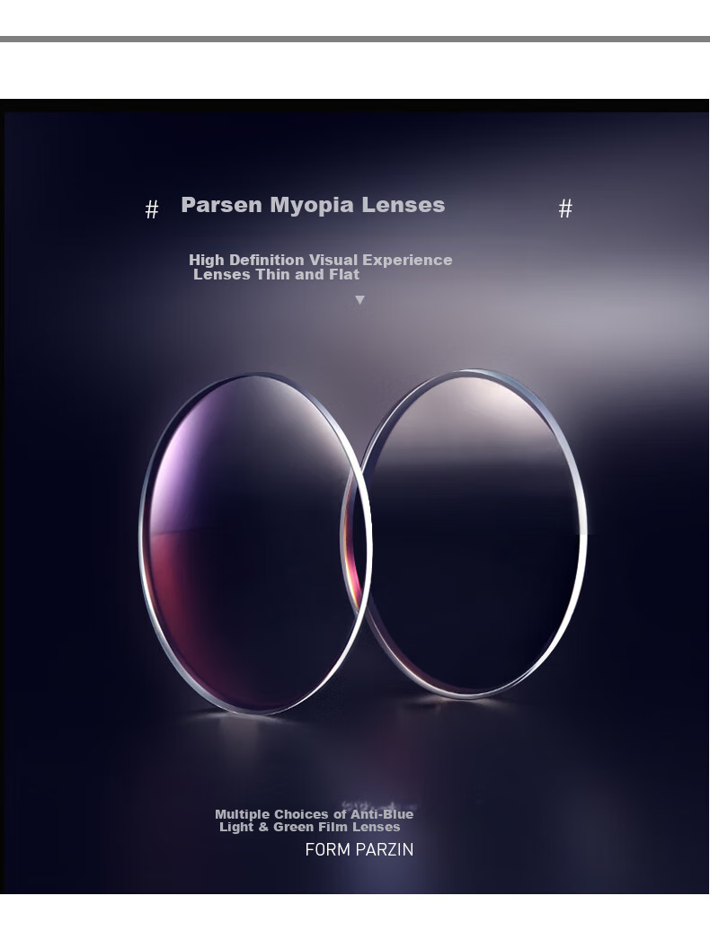 PARZIN Myopia Glasses Frame, Fan Chengcheng Style Face-Slimming Fashionable TR Square Frame Glasses, Can Be Fitted with Prescription Lenses, 31008 14