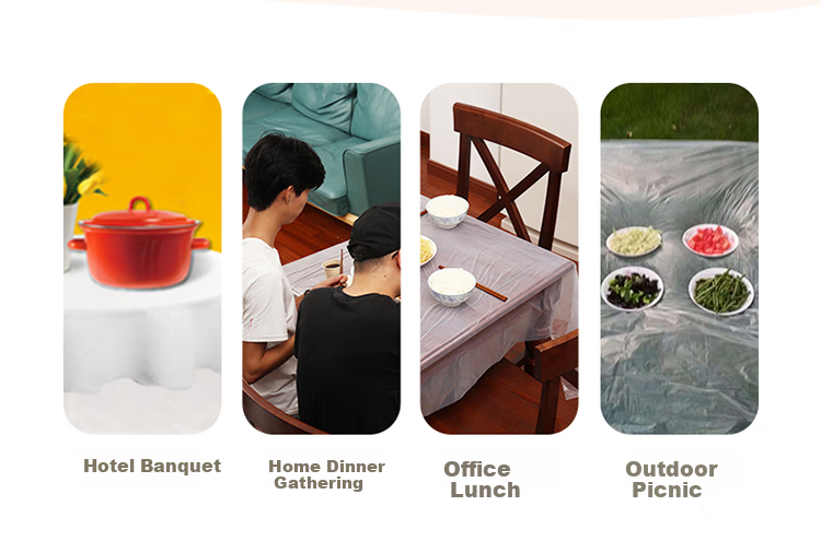 MIAOJIE Disposable Tablecloth C-Type Table Cover, Medium Size, 10 Pieces Per Pack, Plastic Film Placemat for Dining Table, Picnic Cloth, Red And White Randomly Sent 12