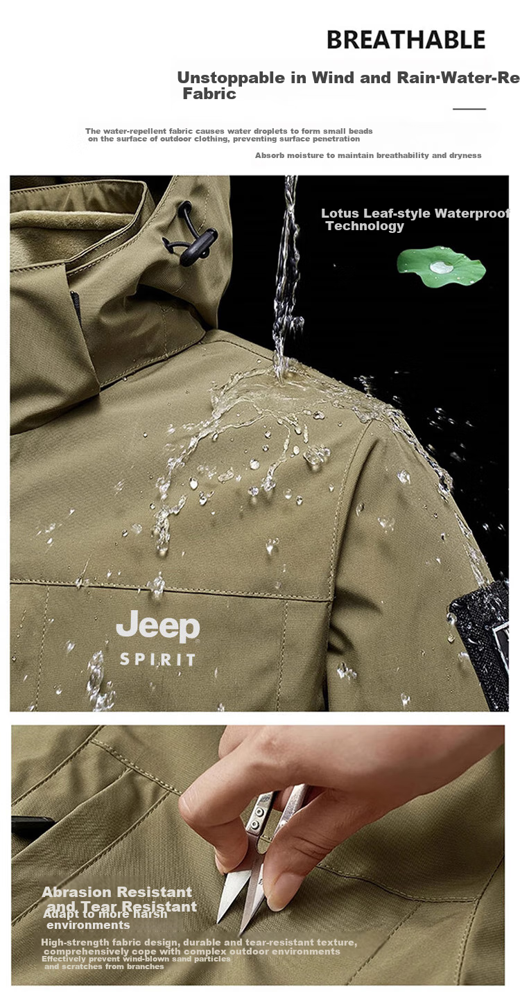 JEEP SPIRIT Men's Three-In Jacket, Autumn And Winter Casual Loose-Fitting Hooded Workwear Coat for Me 4