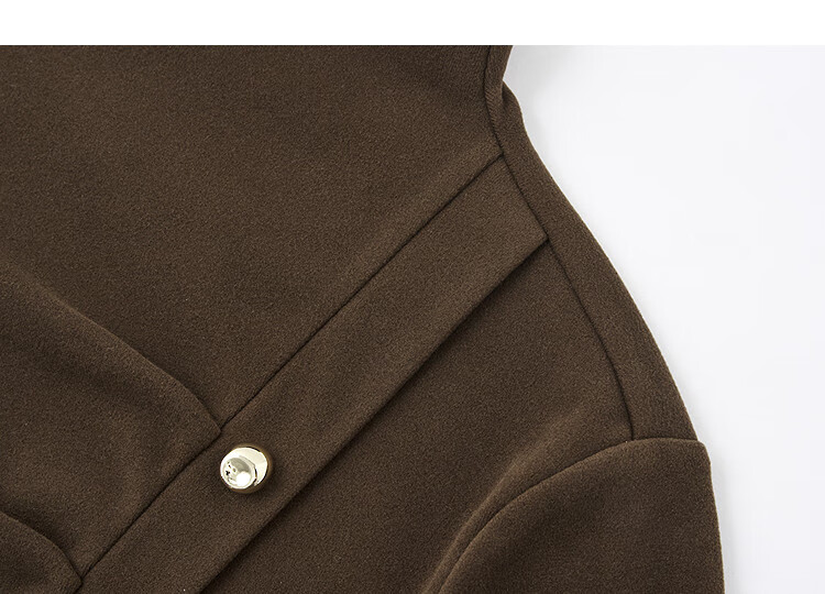 Demana Warm Thermal Set Autumn Elegant Half Turtleneck Pleated Button Top Elastic Waist Midi Skirt Two-Piece Set 3