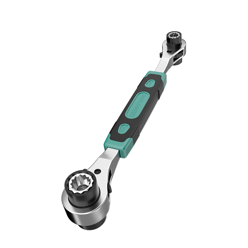 Baolian Large Size 8-in-1 Double-Ended Ratchet Wrench Semi-Automatic Wrench Rack Quick Multi-Function Spline Wrench Auto Repair Wrench