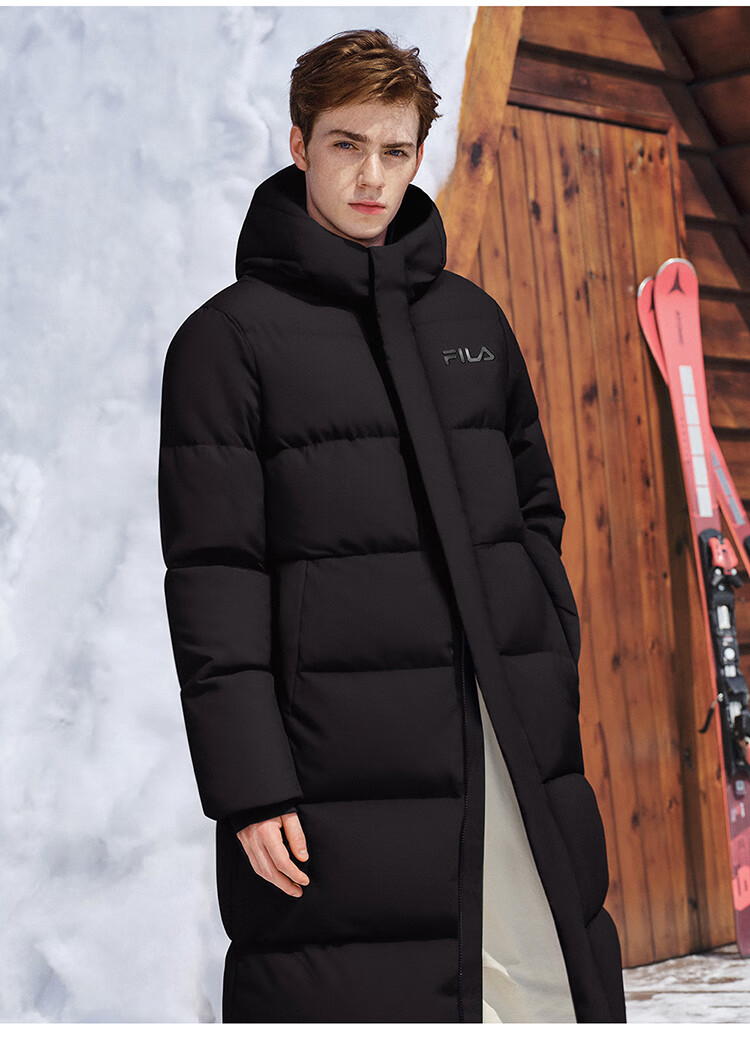 FILAFILA Official RGB Long Down Jacket 2025 Winter Couples Hooded Cold-Resistant Warm Coat 13