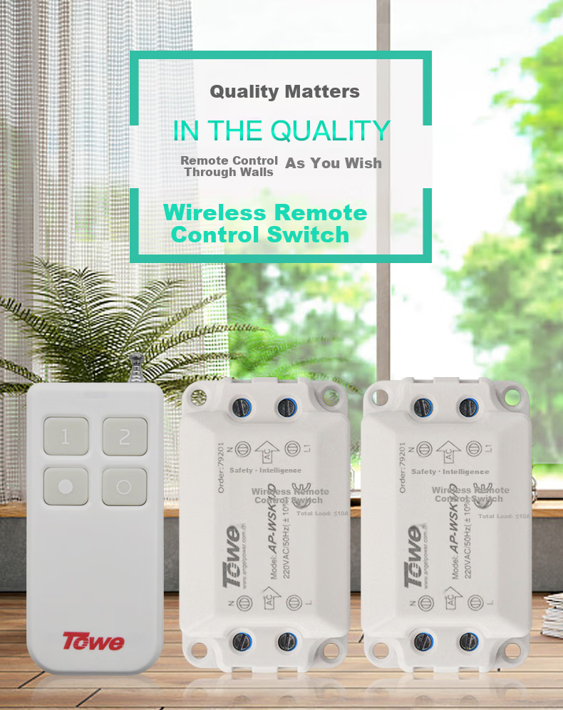 TOWE Smart Wireless Remote Control Switch for Home Use, 220V, One-To Control Switch, Wireless Remote Control for Lighting, High Power, Can Penetrate Walls, No Wiring Required, AP-WSK1/D 1