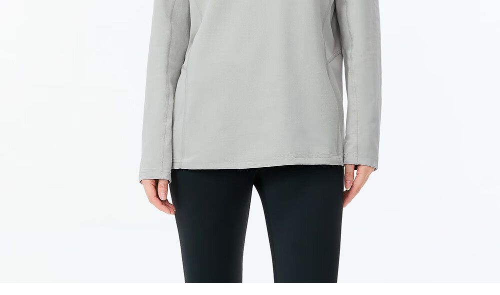 HERDE PEOPLE Muxuangzhe Autumn Half-Open Collar Long Sleeve T-Shirt Unisex Couple 10A Antibacterial Sports Moisture-Wicking Knitwear Moonlight Gray XL 20