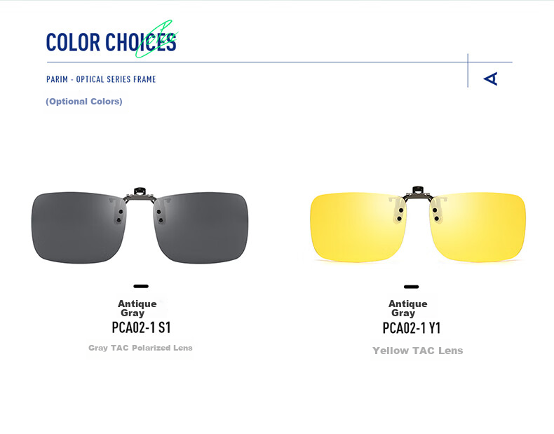 PARIM Myopia Night Vision Sunglasses Clip-On Square Glasses for Men And Women, Nearsighted Frame for Night Driving, Specialized Driving Glasses Clip-O 4