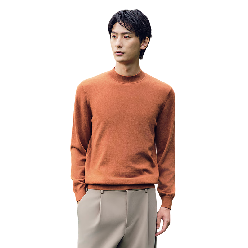 Hodo 【Machine Washable】100% Wool Sweater Men Autumn New Heavy Thick Pure Wool Knitwear