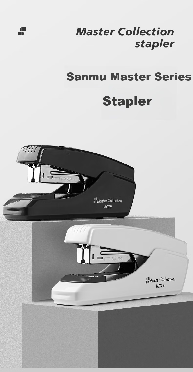 SUNWOOD Mingjiang Series, 25-Page Low-Effort Stapler, Corner-Cut Staples, MC79, Black 1
