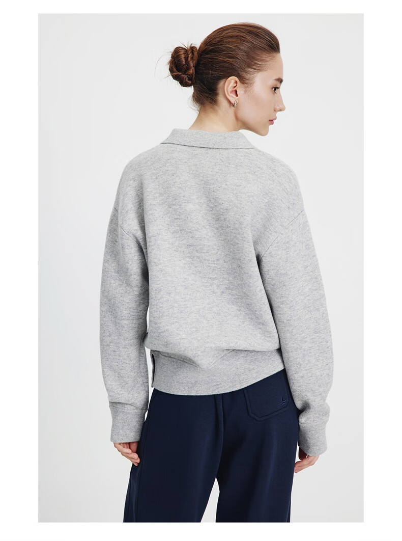 Navikail Italian Small Sailboat Women's 2025 Autumn Full Wool Knit Sweater Lapel Loose Wool Pullover 2334045502 29