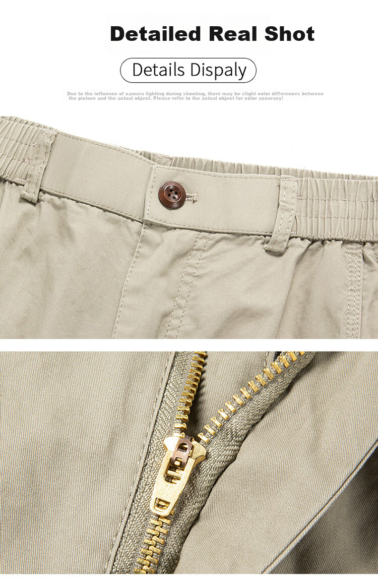 ROMON 100% Pure Cotton Shorts for Men, Summer Casual Five-Point Pants, Breathable Business Shorts for Young And Middle-Aged, Running Sports Beach Shorts, Thi 10