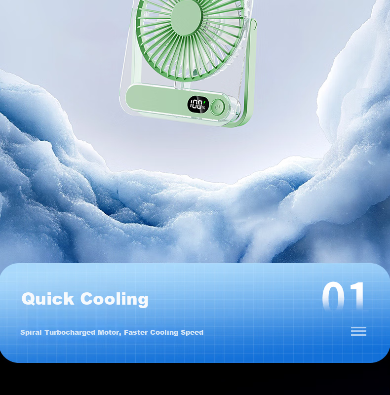 KPD KEEP PURSUING DREAMS Desktop Fan, 6-Inch USB Mini Fan, Cool And Refreshing Electric Fan, Student Dormitory Office Portable Electric Fan, Z501/H8 Transparent White 8