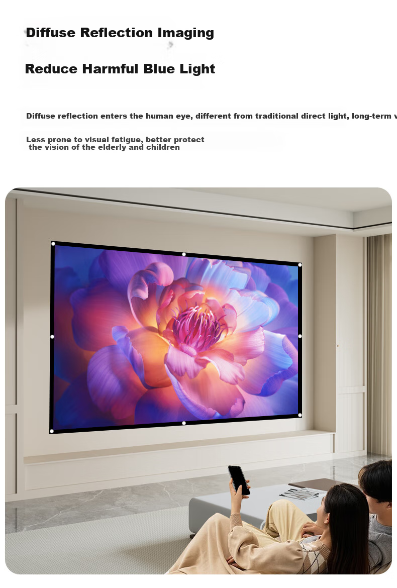 IN&VI Projector Screen 100 Inch 16:9 White Screen with Stand, No-Drill Wall-Mountable, Dual-Use, 4K HD Compatible, Portable, for Office Use, Compatible with XGIMI, JmGO, Dangbei, Xiaomi Projectors 6