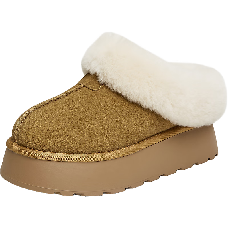 TATA Snow Boots 2025 Winter Thick Sole Plush Warm Low-top Cotton Shoes Women's WDX17DM5 Yellow/White Size 37