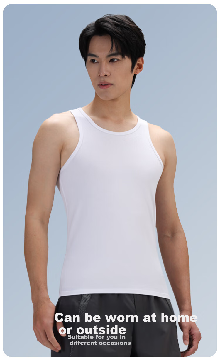 MiiOW Modal Men's Vest Summer Ice Silk Seamless Sports Tank Top Sleeveless Black 3XL 6