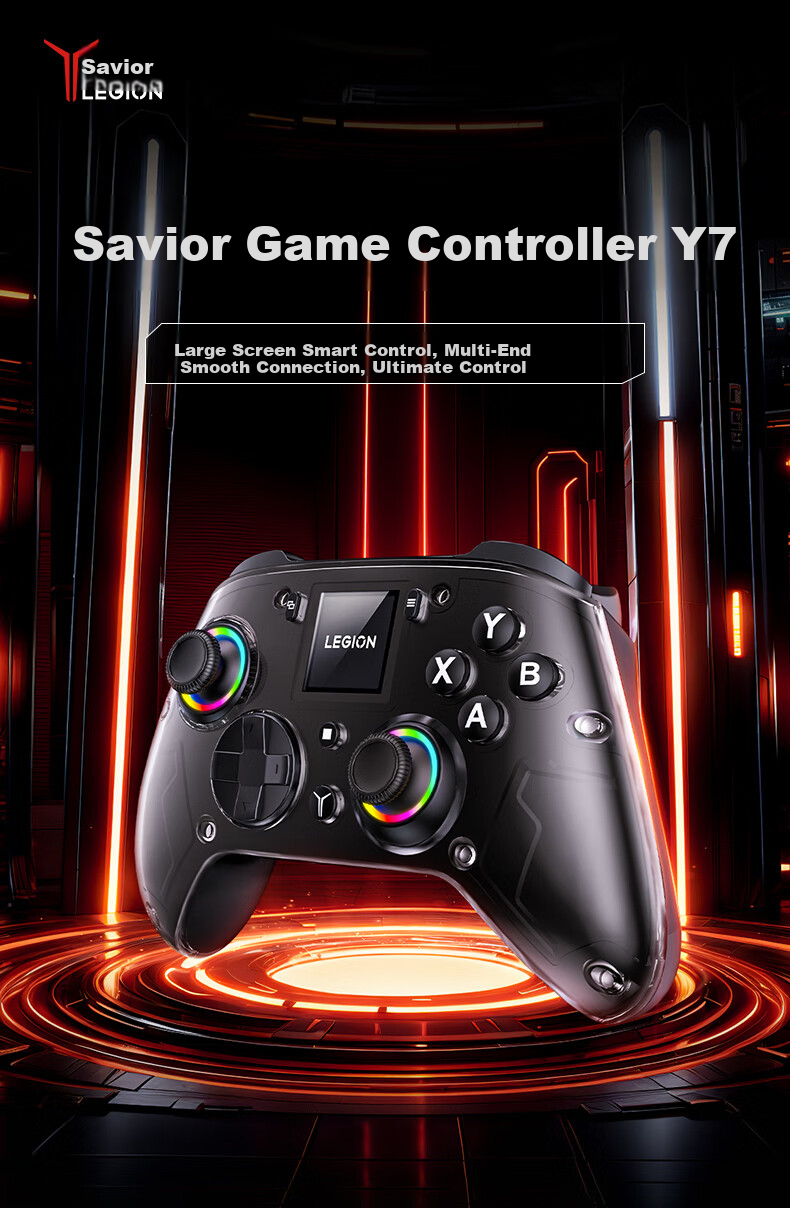 Lenovo Legion Y7 Smart Wireless Gaming Controller, Xbox-like Hall Switch for PC, Mobile Phone And TV, Steam Bluetooth Motion Control, NS Genshin Impact Dual-Shot Gree 1