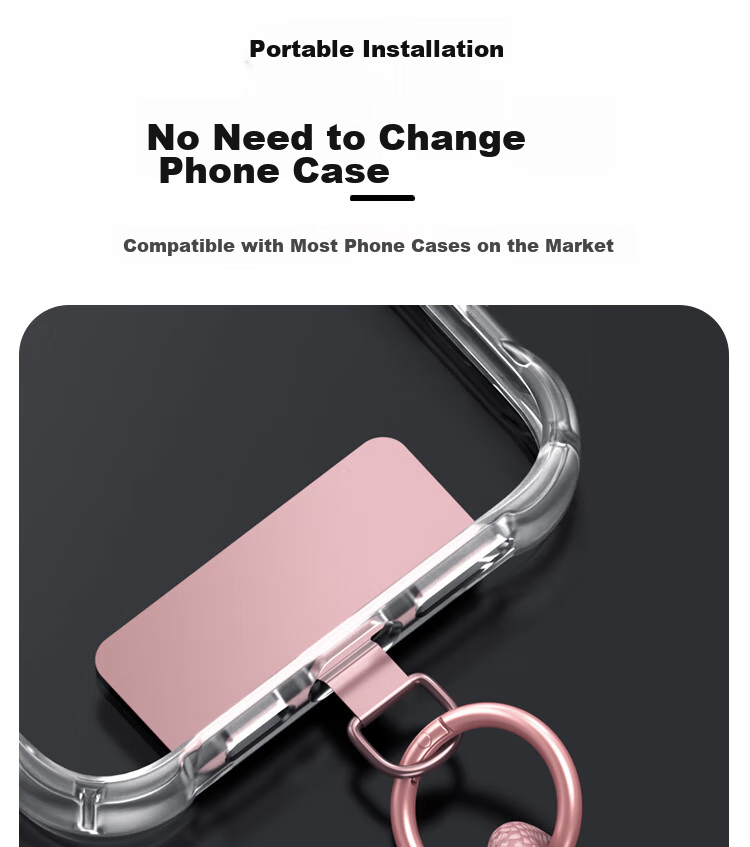 ESCASE Ultra-Thin Metal Clip Phone Case, Universal Clip-On Stand for Huawei, Apple, Android Phones, Lanyard Holder, Multi-Dopamine Compatible, No Case Interference, MO3Pro Black 7