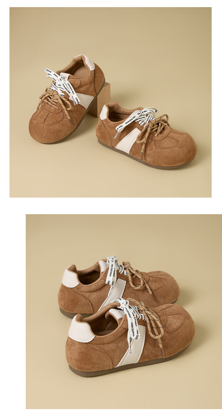 La Chapelle Women's Derby Shoes Autumn Winter New Retro Maillard Ins Versatile Casual Shoes 397 Camel 37 5