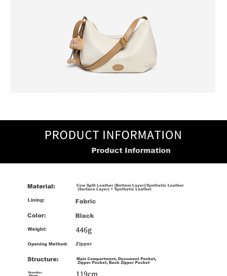 C.BANNER Leather Handbag, Women's Shoulder Crossbody Bag, Light Luxury Versatile Underarm Bag, Birthday Mother's Day Gift, Practical Present for Mom 7