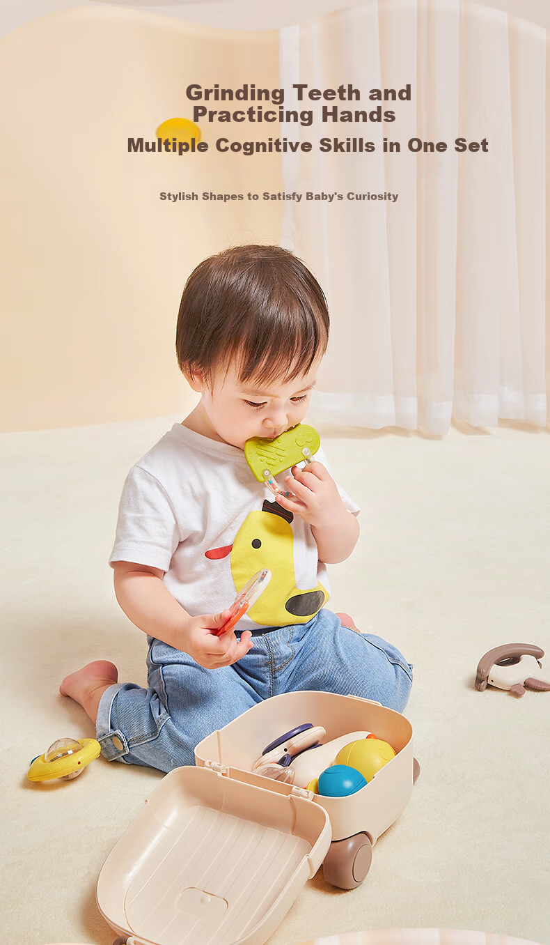 Beiyinmei Baby Toys Newborn Welcome Gift Box Soothing Rattle 0-1 Year Old Grasp Training Supplies Full Moon Gift Box 2