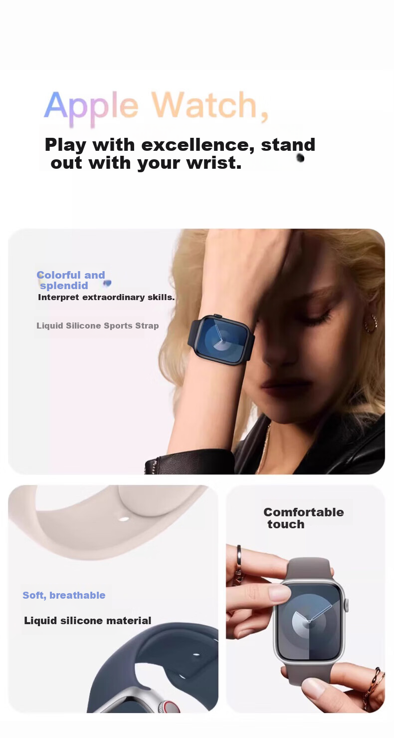 Mashi Compatible with Apple Watch Bands for Apple Watch/Ultra4/3/2/iWatch S12/11/10/9/8/7/6/SE, Sports Silicone Skin-Friendly Autumn And Winter Wristband 3