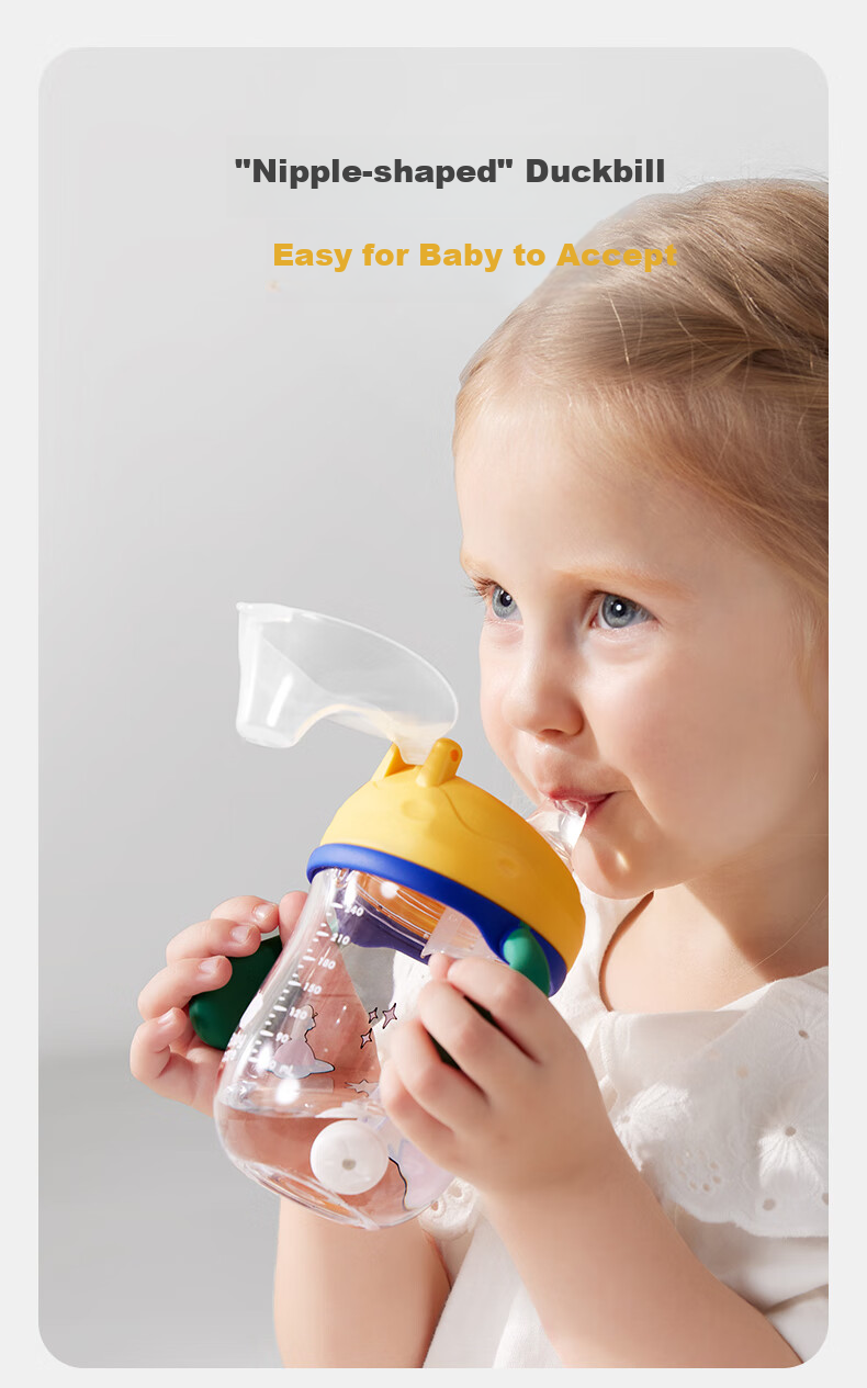 Babycare Children's Water Bottle, Baby Training Cup for 6 Months And Above, Anti-Fall Straw Cup, Anti-Choking Water Bottle, PPSU 240ml 3