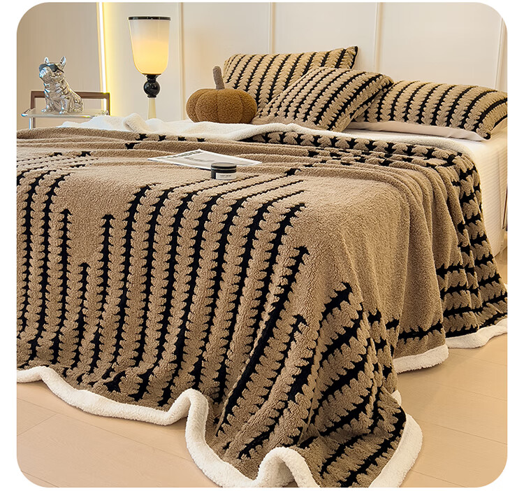 Hodo Class A Blanket, Thickened And Fleece-Lined, Single-Person Nap Blanket, Towel Blanket, Air Conditioning Quilt, Bed Sheet, 150*200cm, Coffee Color 15