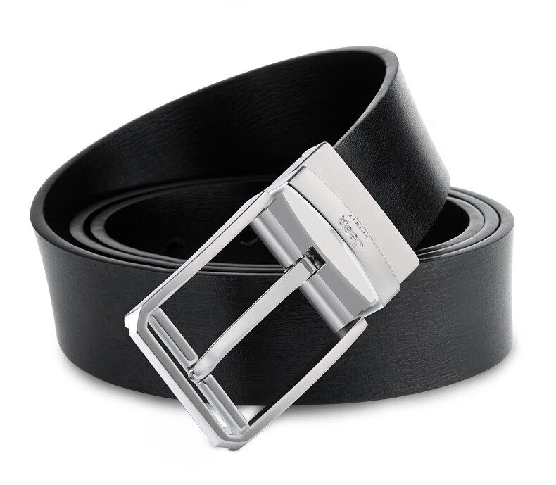 JEEP SPIRIT Men's Leather Belt Cowhide Waistband Pin Buckle Casual Business Gift for Boyfriend Husband Dad Birthday 1