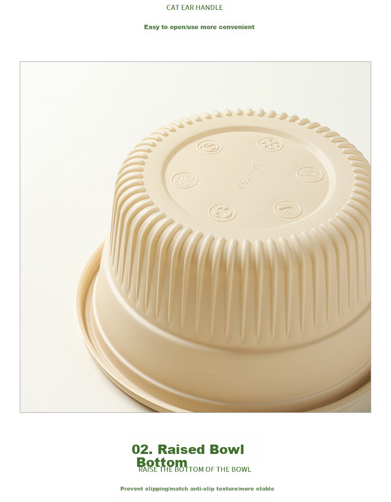 Baijie Disposable Biodegradable Corn Starch Round Food Containers, 750*50 Set, Food Grade, Takeout Packaging Boxes, Microwave Safe 5
