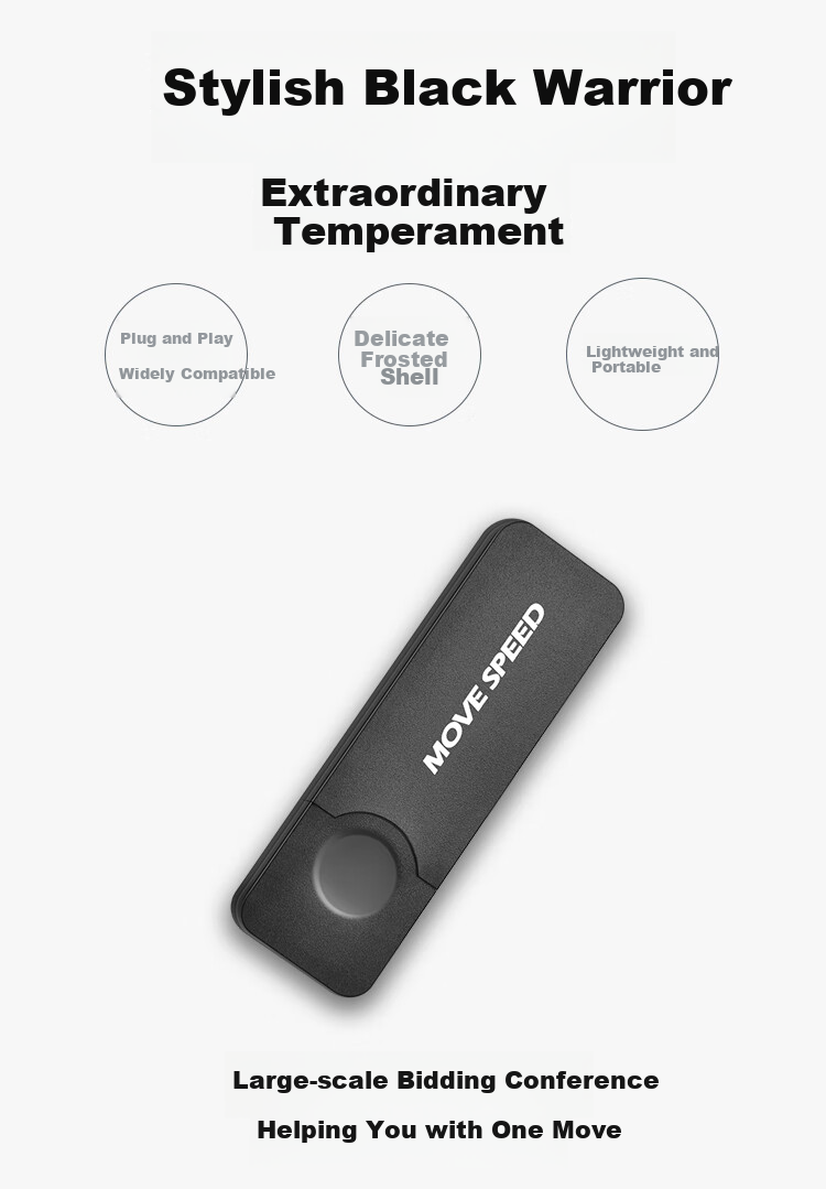 MOVE SPEED 512GB USB Flash Drive, USB2.0, Bid-Seeking USB Drive, Plug And Play, Stable Read And Write, Enterprise Bidding Assistance Flash Drive, Black Knight Series 1