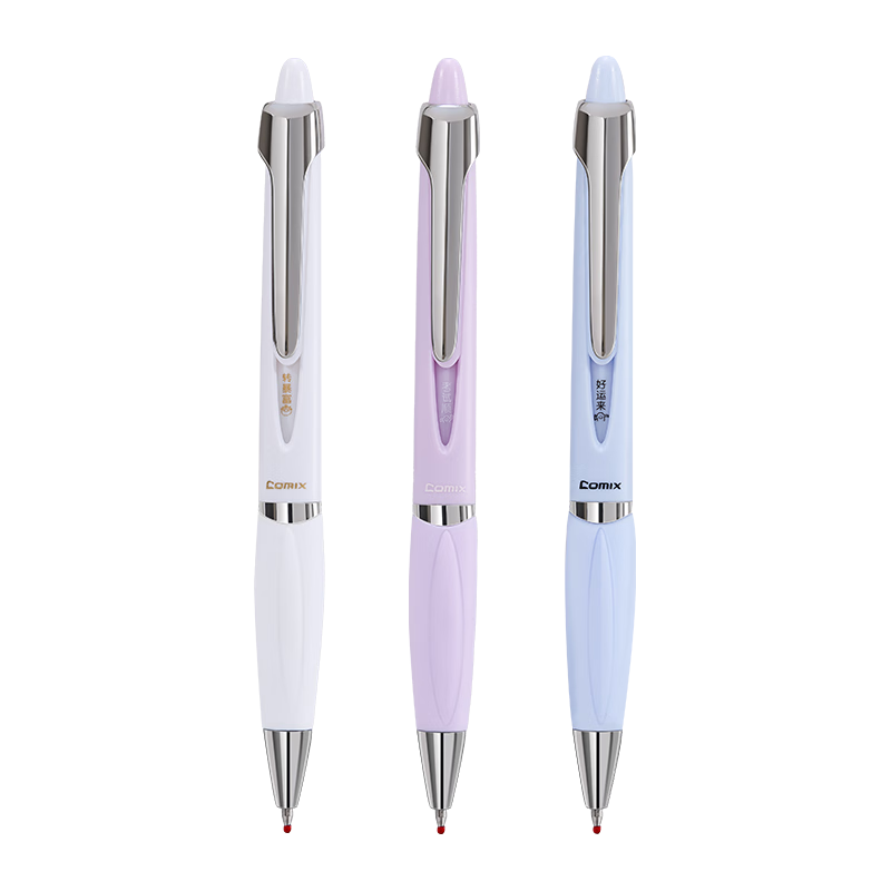 Comix Space Shuttle Quick-Dry Retractable Gel Pen 0.5mm Bullet Tip Student Office Fun Pen 3pcs/Box Black GP136 [Energetic]