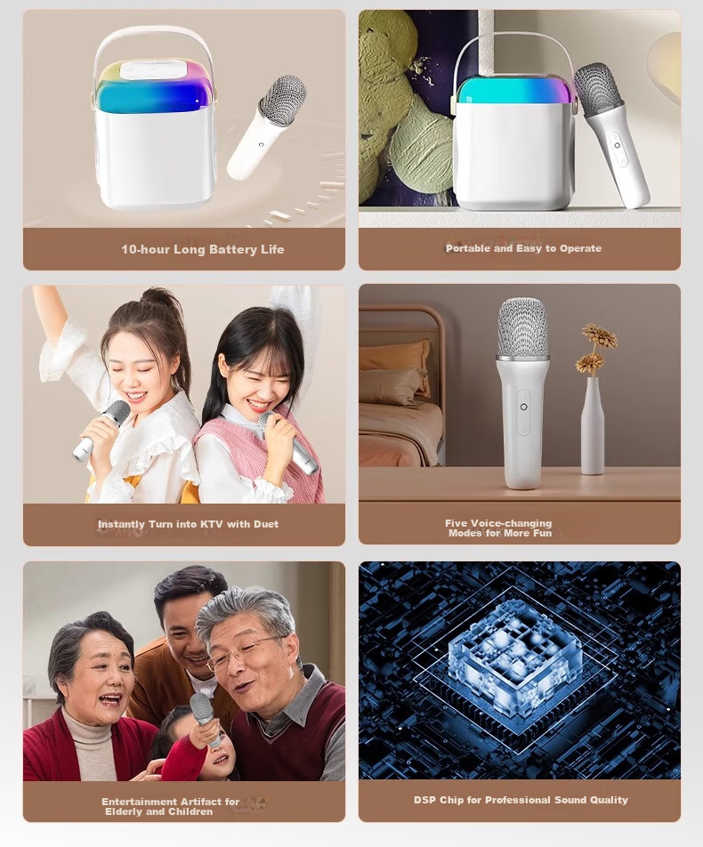 Soaiy SK18 Microphone, Karaoke Microphone, All-In Wireless Bluetooth Speaker, Singing Special Device, Home KTV Sound System Set, Children's Microphone for Home Use 3