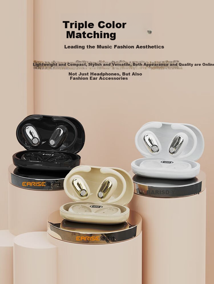 EARISE 2026 New Genuine Noise-Cancelling Open-Bone Conduction Wireless Bluetooth Headphones, Sports Ear-Hook Style, Ultra-Long Battery Life, Universal for Mobile Phones, JS918 Skin Color Smart Wearable Device 18
